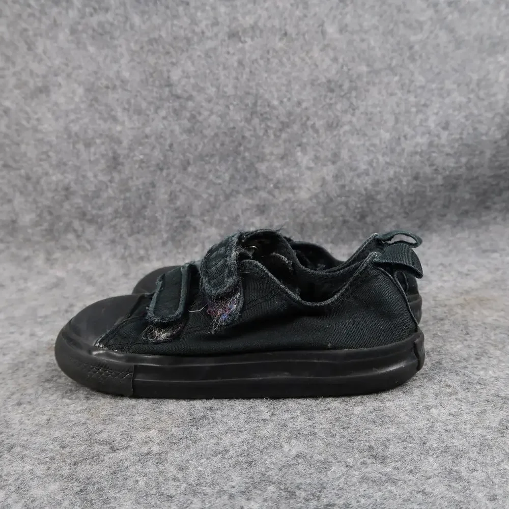 Converse Shoes Kids Infant 8 Sneakers Double Strap All Star Trainer Black Canvas